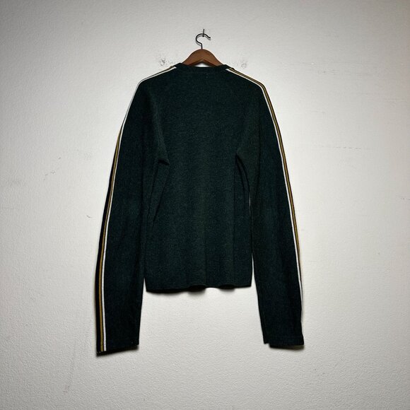 VTG 90s Aeropostale Acrylic Sweater Men M Green Retro Gorp Cottage Crewneck Line - Picture 2 of 11